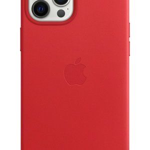 iPhone 12 Pro Max Leather Case with MagSafe - BlackActual Color:Red